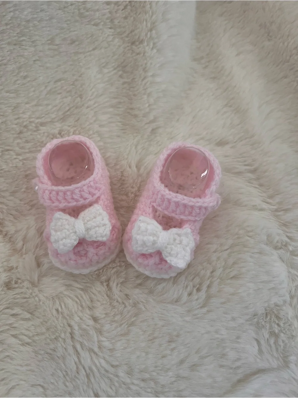 Baby Pink Crochet One-Piece Bodysuit with White Scalloped Trim